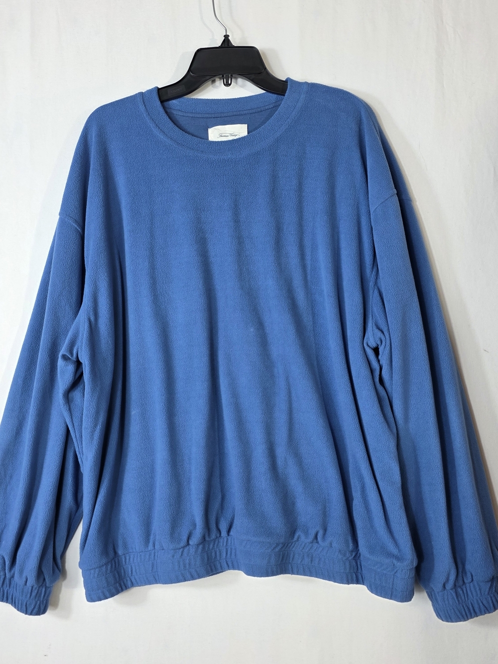 American Vintage Fleecey Blue Textured Crewneck Pull over